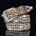 Fashion Leather Belts Men and Women Unisex Rhinestone Luxury Belts Casual Wide Buckle Punk Belts Crystal Bling Jeans Waistband