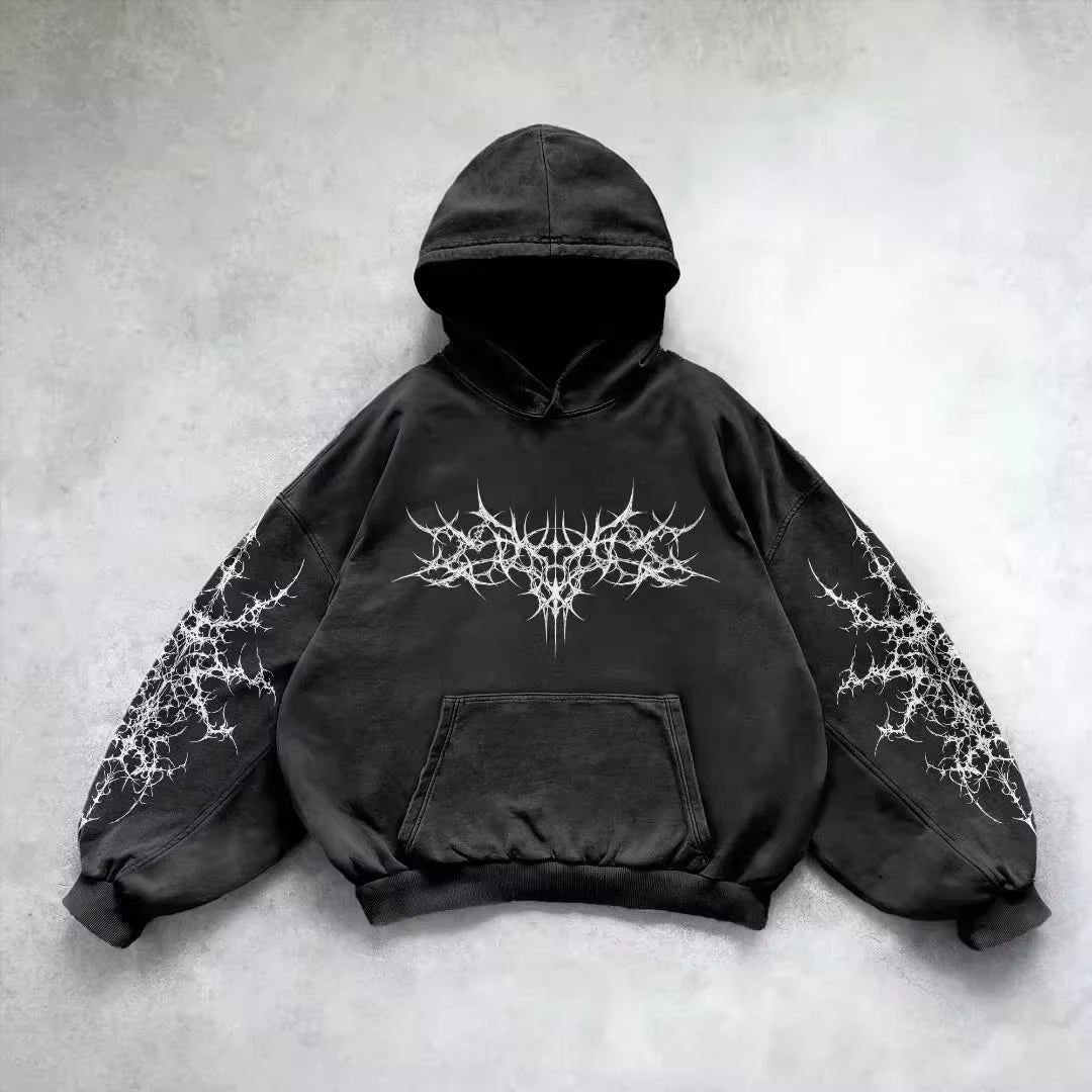 American Y2K New Hip Hop Trend Zipper Hoodie Women Street Casual Loose Joker Vintage Sweatshirt Unisex Fleece Padded Warm Hoodie