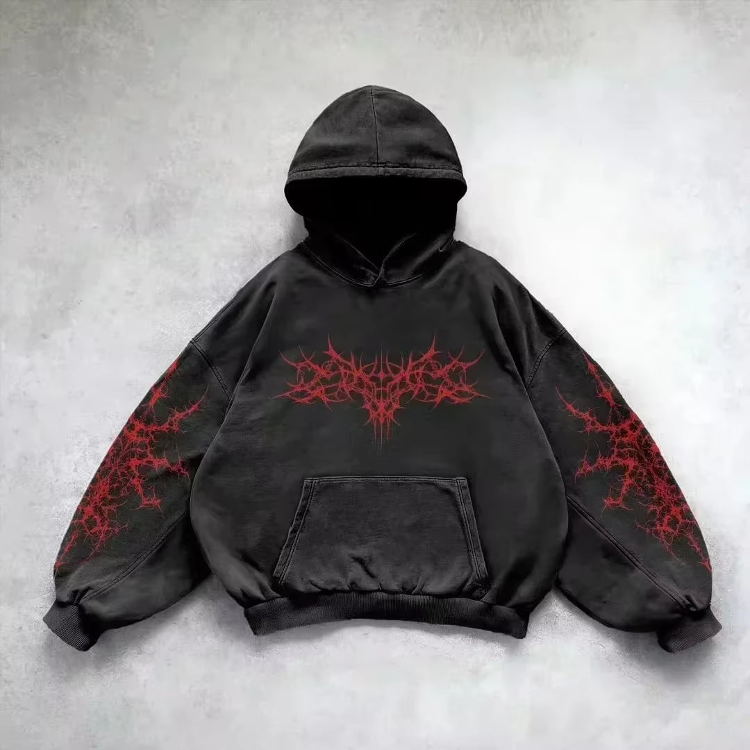 American Y2K New Hip Hop Trend Zipper Hoodie Women Street Casual Loose Joker Vintage Sweatshirt Unisex Fleece Padded Warm Hoodie
