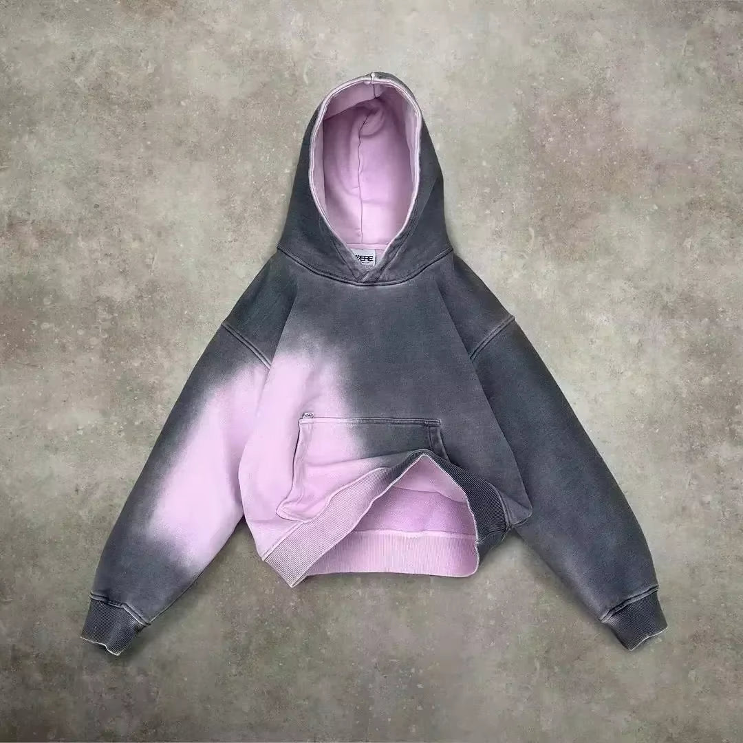 American Y2K New Hip Hop Trend Zipper Hoodie Women Street Casual Loose Joker Vintage Sweatshirt Unisex Fleece Padded Warm Hoodie